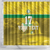 Custom Guadelope Football Shower Curtain Basse Terre Yellow Style
