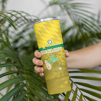 Custom Guadelope Football Skinny Tumbler Basse Terre Yellow Style