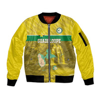 Custom Guadelope Football Sleeve Zip Bomber Jacket Basse Terre Yellow Style