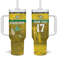 Custom Guadelope Football Tumbler With Handle Basse Terre Yellow Style
