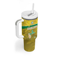 Custom Guadelope Football Tumbler With Handle Basse Terre Yellow Style