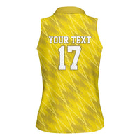 Custom Guadelope Football Women Sleeveless Polo Shirt Basse Terre Yellow Style