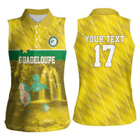 Custom Guadelope Football Women Sleeveless Polo Shirt Basse Terre Yellow Style