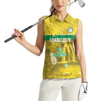 Custom Guadelope Football Women Sleeveless Polo Shirt Basse Terre Yellow Style
