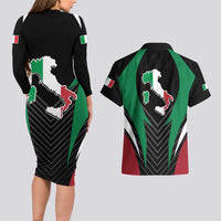 Italian Republic Couples Matching Long Sleeve Bodycon Dress and Hawaiian Shirt Simple Coat of Arms