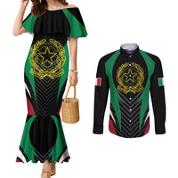 Italian Republic Couples Matching Mermaid Dress and Long Sleeve Button Shirt Simple Coat of Arms