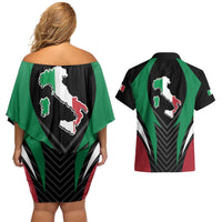 Italian Republic Couples Matching Off Shoulder Short Dress and Hawaiian Shirt Simple Coat of Arms
