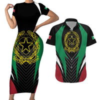 Italian Republic Couples Matching Short Sleeve Bodycon Dress and Hawaiian Shirt Simple Coat of Arms