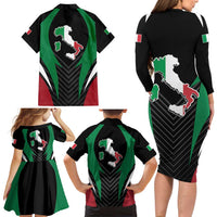 Italian Republic Family Matching Long Sleeve Bodycon Dress and Hawaiian Shirt Simple Coat of Arms