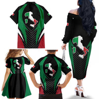 Italian Republic Family Matching Off The Shoulder Long Sleeve Dress and Hawaiian Shirt Simple Coat of Arms