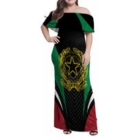 Italian Republic Family Matching Off Shoulder Maxi Dress and Hawaiian Shirt Simple Coat of Arms