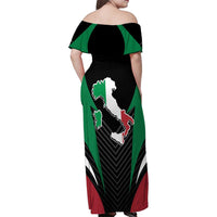 Italian Republic Family Matching Off Shoulder Maxi Dress and Hawaiian Shirt Simple Coat of Arms