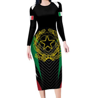 Italian Republic Long Sleeve Bodycon Dress Simple Coat of Arms