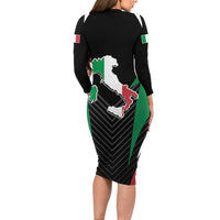 Italian Republic Long Sleeve Bodycon Dress Simple Coat of Arms