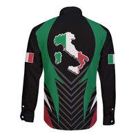 Italian Republic Long Sleeve Button Shirt Simple Coat of Arms