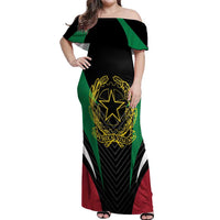 Italian Republic Off Shoulder Maxi Dress Simple Coat of Arms
