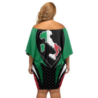 Italian Republic Off Shoulder Short Dress Simple Coat of Arms