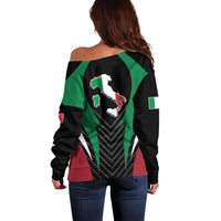 Italian Republic Off Shoulder Sweater Simple Coat of Arms