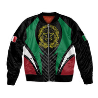 Italian Republic Sleeve Zip Bomber Jacket Simple Coat of Arms