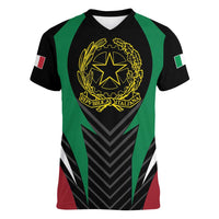 Italian Republic Women V-Neck T-Shirt Simple Coat of Arms