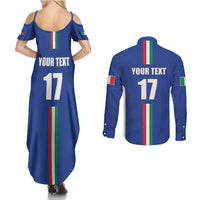 Italian Football Custom Couples Matching Summer Maxi Dress and Long Sleeve Button Shirt Sporty Style