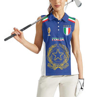 Italian Football Custom Women Sleeveless Polo Shirt Sporty Style