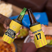 Custom Sweden Ice Hokey Go Champions 4 in 1 Can Cooler Tumbler Gold Style