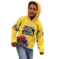 Custom Sweden Ice Hokey Go Champions Kid Hoodie Gold Style