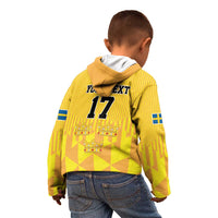 Custom Sweden Ice Hokey Go Champions Kid Hoodie Gold Style