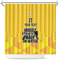 Custom Sweden Ice Hokey Go Champions Shower Curtain Gold Style