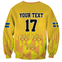 Custom Sweden Ice Hokey Go Champions Sweatshirt Gold Style