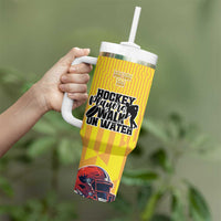 Custom Sweden Ice Hokey Go Champions Tumbler With Handle Gold Style