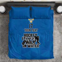 Custom Sweden Ice Hokey Go Champions Bedding Set Blue Style