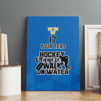 Custom Sweden Ice Hokey Go Champions Canvas Wall Art Blue Style