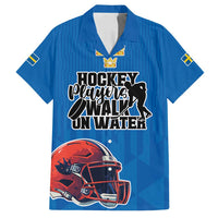 Custom Sweden Ice Hokey Go Champions Family Matching Off Shoulder Maxi Dress and Hawaiian Shirt Blue Style