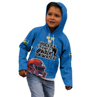Custom Sweden Ice Hokey Go Champions Kid Hoodie Blue Style
