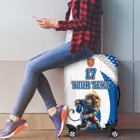 Custom Finland Ice Hockey Go Champions Luggage Cover Suomi Leijonat Sporty Style
