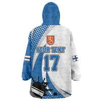 Custom Finland Ice Hockey Go Champions Wearable Blanket Hoodie Suomi Leijonat Sporty Style