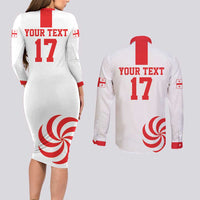 Custom Georgia Rugby We are Champions Couples Matching Long Sleeve Bodycon Dress and Long Sleeve Button Shirt Sporty Style with The Lelos