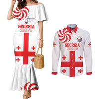 Custom Georgia Rugby We are Champions Couples Matching Mermaid Dress and Long Sleeve Button Shirt Sporty Style with The Lelos