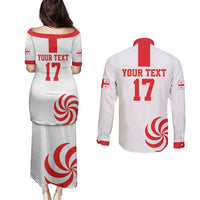 Custom Georgia Rugby We are Champions Couples Matching Puletasi and Long Sleeve Button Shirt Sporty Style with The Lelos