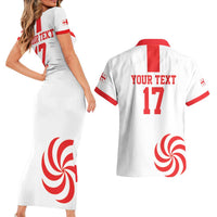 Custom Georgia Rugby We are Champions Couples Matching Short Sleeve Bodycon Dress and Hawaiian Shirt Sporty Style with The Lelos