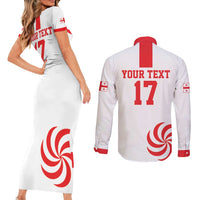 Custom Georgia Rugby We are Champions Couples Matching Short Sleeve Bodycon Dress and Long Sleeve Button Shirt Sporty Style with The Lelos