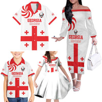 Custom Georgia Rugby We are Champions Family Matching Off The Shoulder Long Sleeve Dress and Hawaiian Shirt Sporty Style with The Lelos