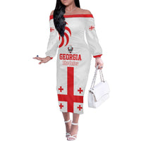 Custom Georgia Rugby We are Champions Family Matching Off The Shoulder Long Sleeve Dress and Hawaiian Shirt Sporty Style with The Lelos