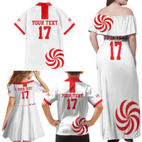 Custom Georgia Rugby We are Champions Family Matching Off Shoulder Maxi Dress and Hawaiian Shirt Sporty Style with The Lelos