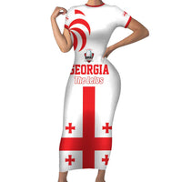 Custom Georgia Rugby We are Champions Family Matching Short Sleeve Bodycon Dress and Hawaiian Shirt Sporty Style with The Lelos