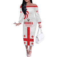 Custom Georgia Rugby We are Champions Off The Shoulder Long Sleeve Dress Sporty Style with The Lelos