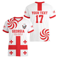 Custom Georgia Rugby We are Champions Women V-Neck T-Shirt Sporty Style with The Lelos