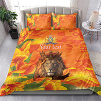 Personalized Netherlands Koningsdag Bedding Set 27th April Lion with Orange Tulip